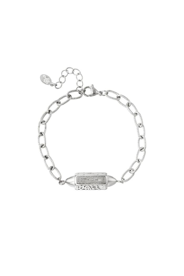 Bracelet Pendant Happy Vibes Silver Stainless Steel 