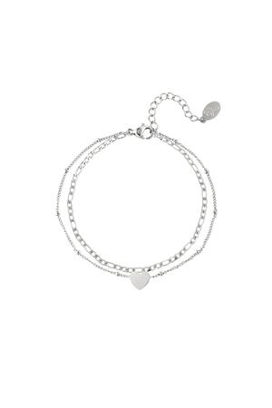 Stainless steel bracelet heart Silver h5 