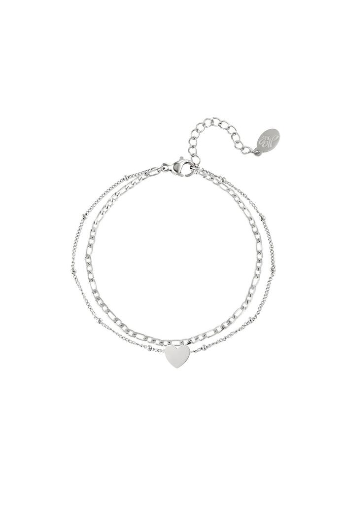 Stainless steel bracelet heart Silver 
