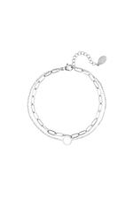 Silver / Multi-layered stainless steel bracelet Silver 