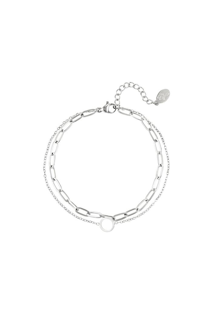Multi-layered stainless steel bracelet Silver 
