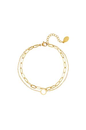 Multi-layered stainless steel bracelet Gold h5 
