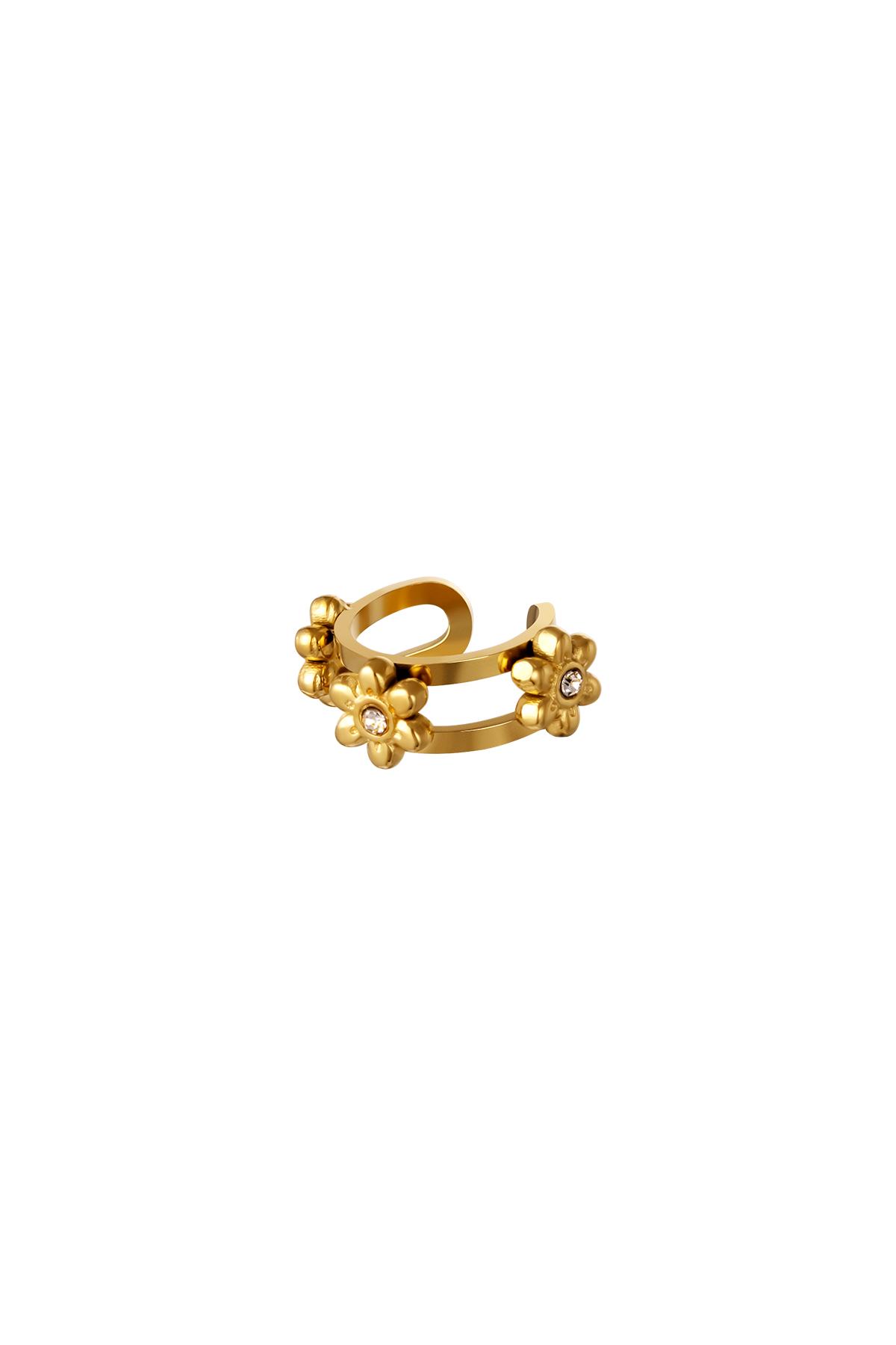 Gold / Earcuff little flowers Gold Stainless Steel 