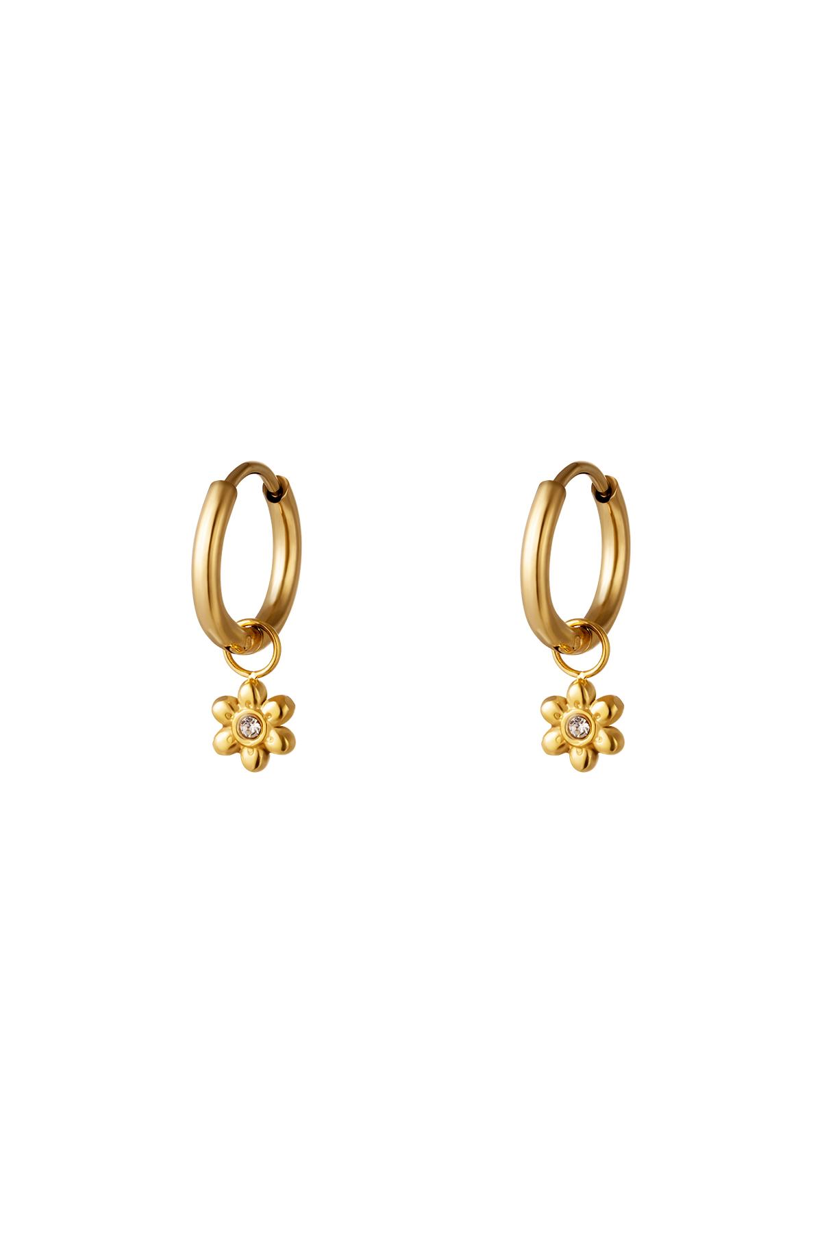 Kleine Reifen mit Blume Gold Edelstahl