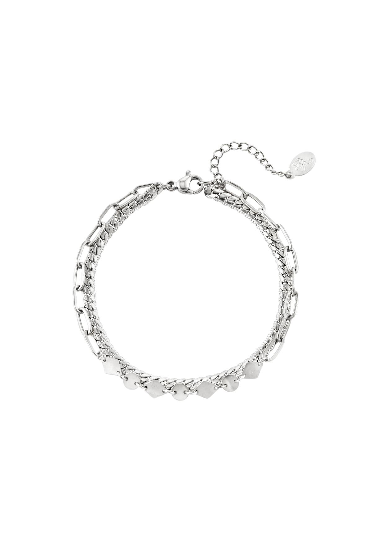 Double layered bracelet Silver Stainless Steel