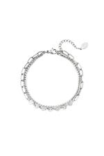 Silver / Double layered bracelet Silver Stainless Steel 