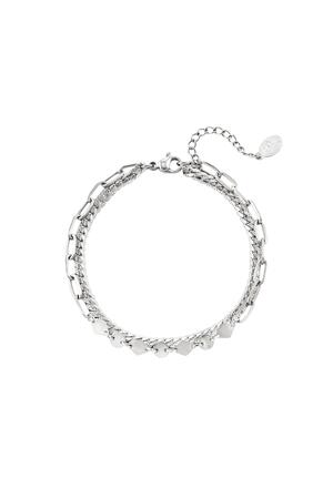 Double layered bracelet Silver Stainless Steel h5 