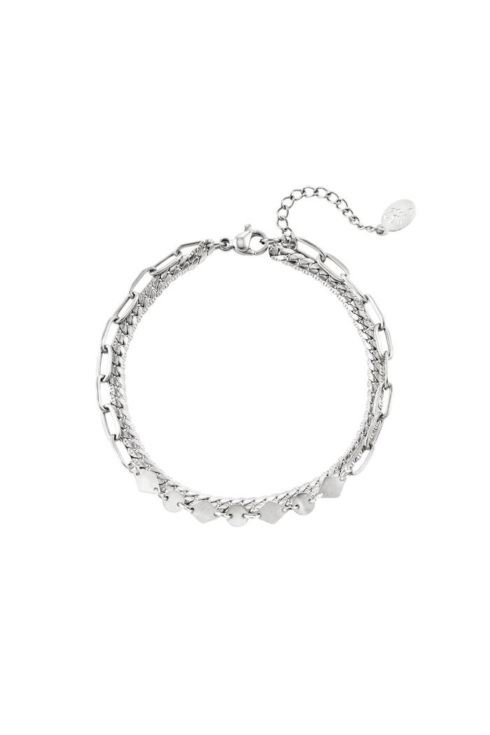Double layered bracelet Silver Stainless Steel 