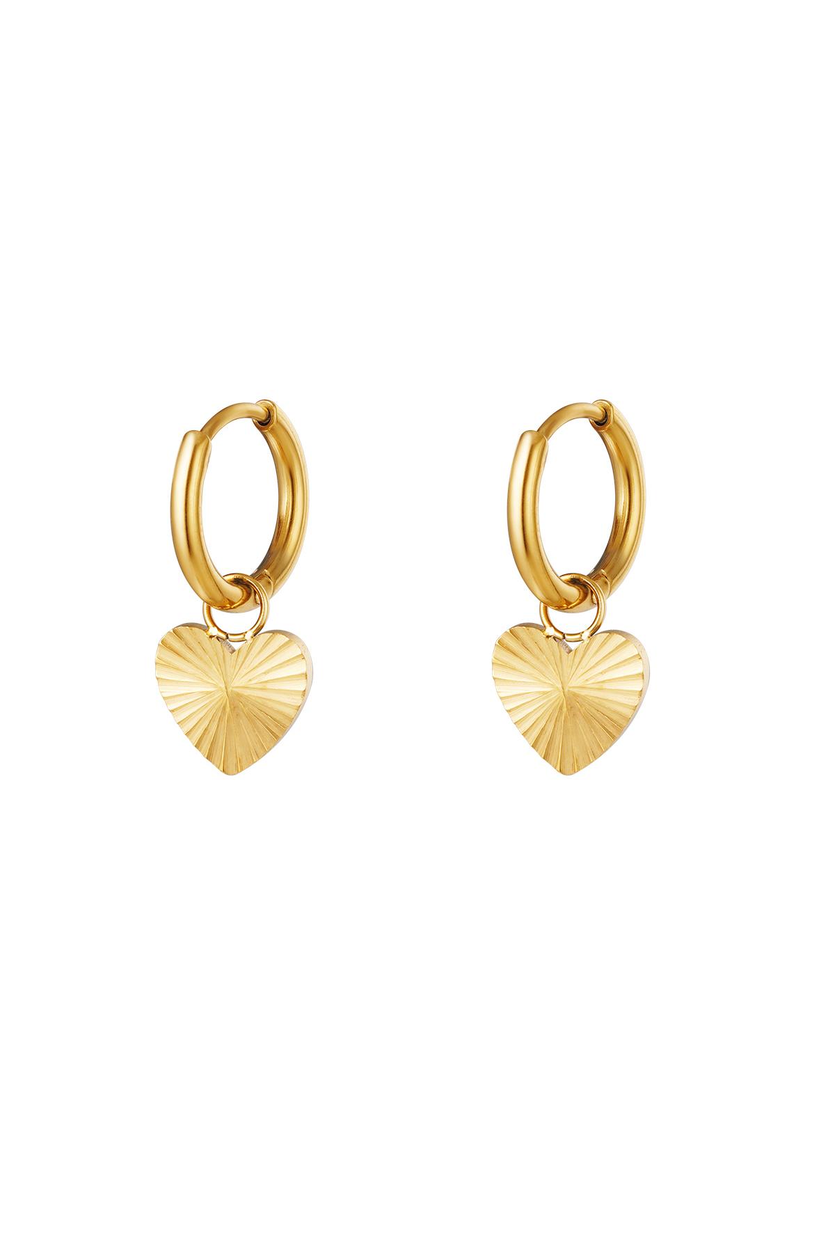 Gold / Stainles steel earrings heart Gold Stainless Steel 