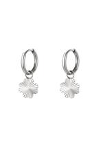 Silver / Stainles steel earrings clover Silver Stainless Steel Picture2