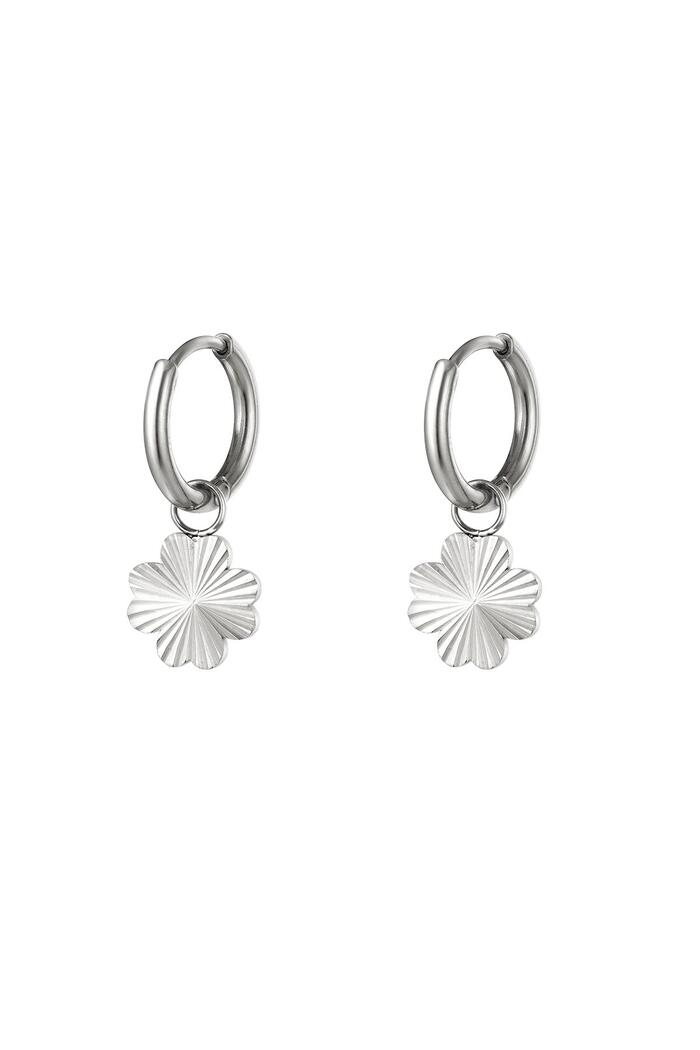 Stainles steel earrings clover Silver Stainless Steel 