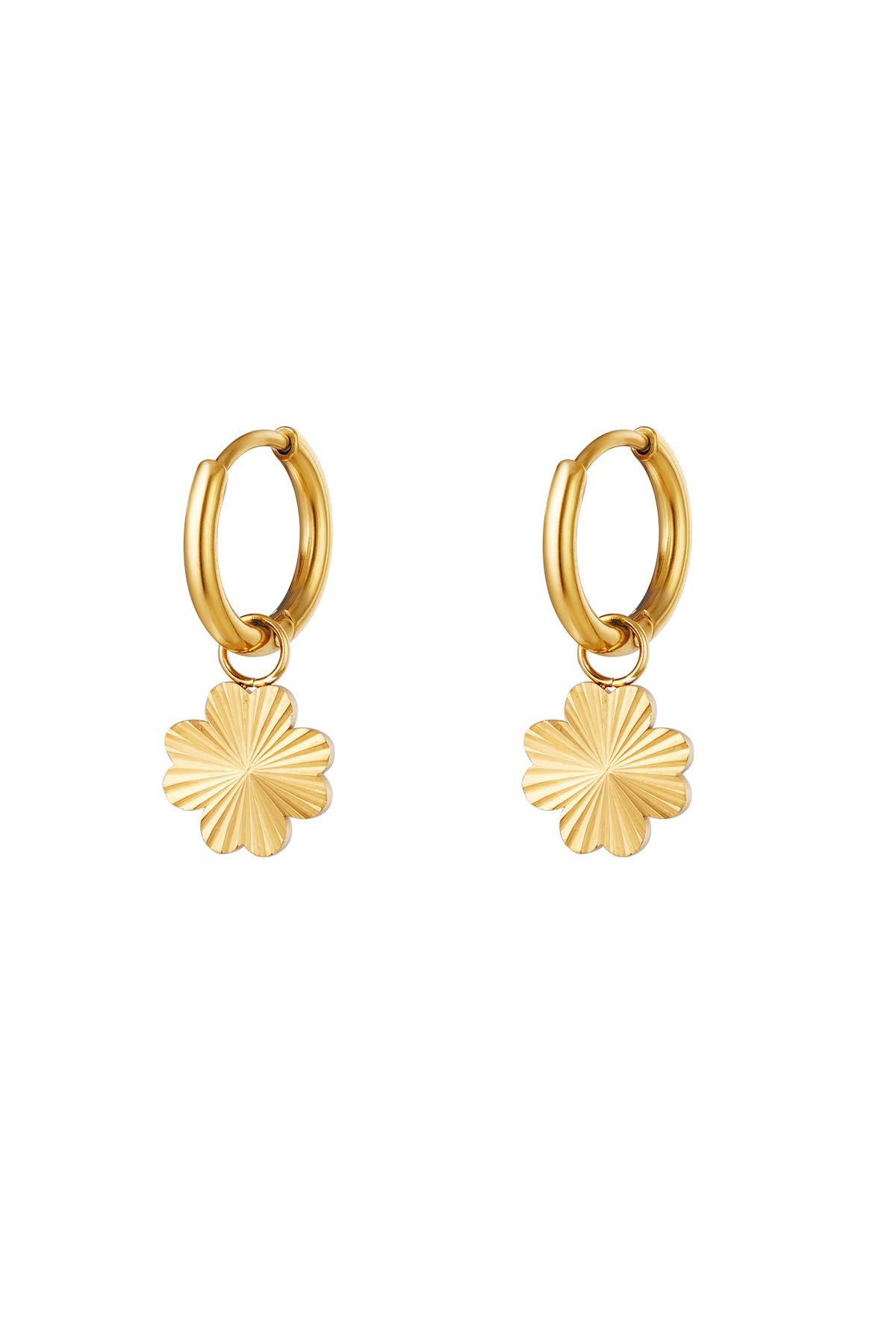 Stainles steel earrings clover Gold Color Stainless Steel