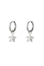 Silver / Stainles steel earrings star Silver Stainless Steel 