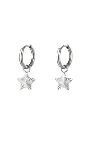 Stainles steel earrings star Silver Stainless Steel h5 