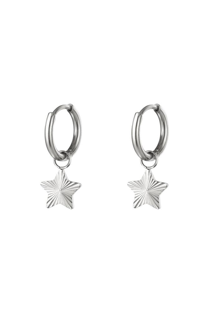 Stainles steel earrings star Silver Stainless Steel 