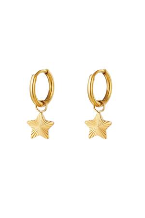 Stainles steel earrings star Gold Stainless Steel h5 