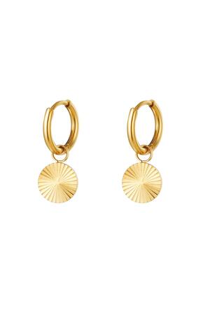 Stainless steel earrings circle Gold h5 