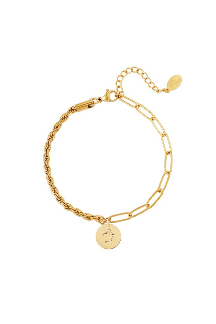 Bracelet zodiac sign Libra Gold Stainless Steel 