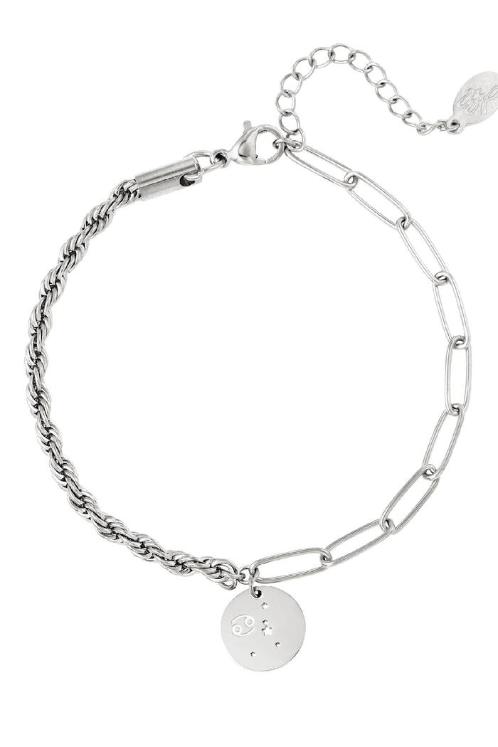 Bracelet zodiac sign Cancer Silver Stainless Steel Picture2