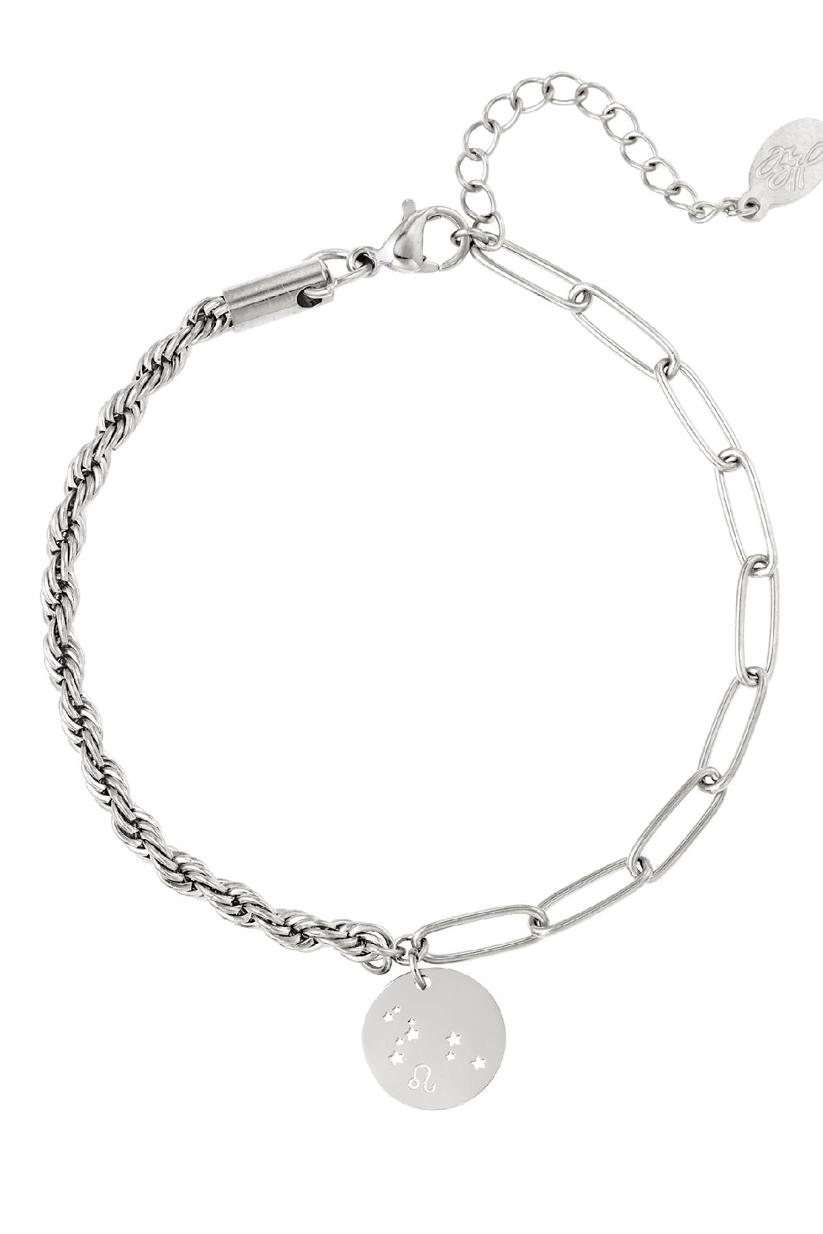 Bracelet zodiac sign Leo Silver Color Stainless Steel