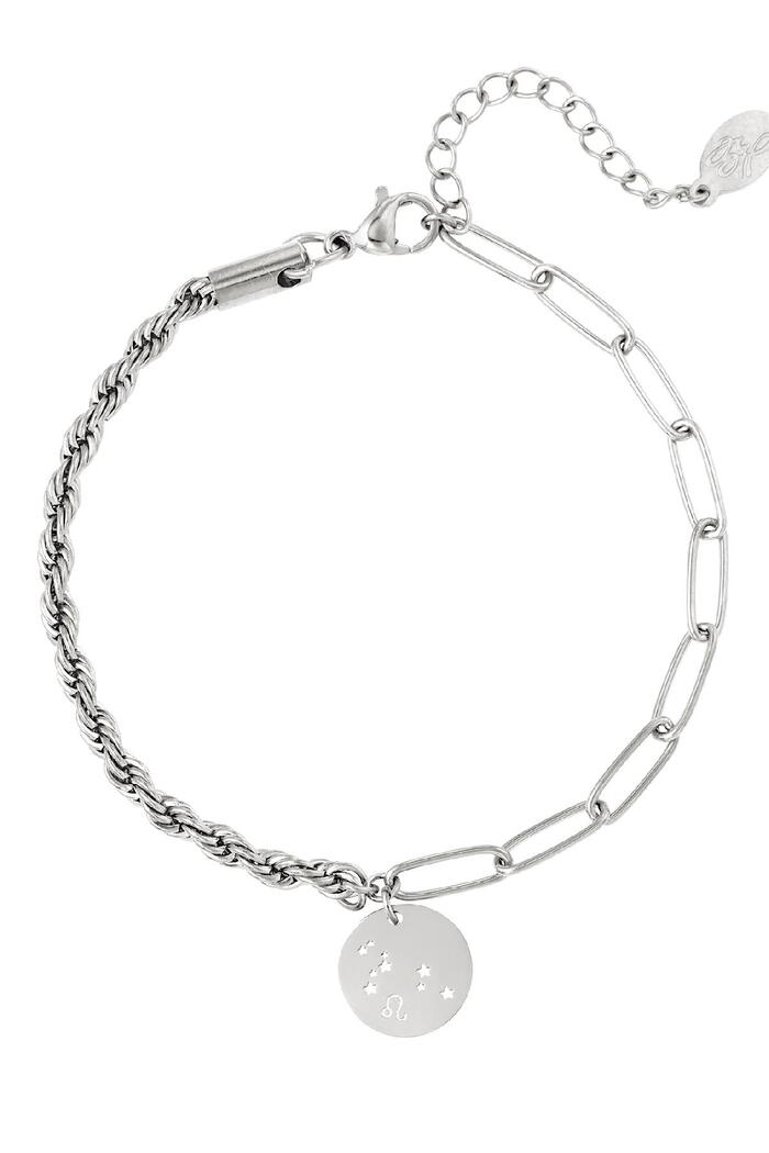 Bracelet zodiac sign Leo Silver Stainless Steel Picture2