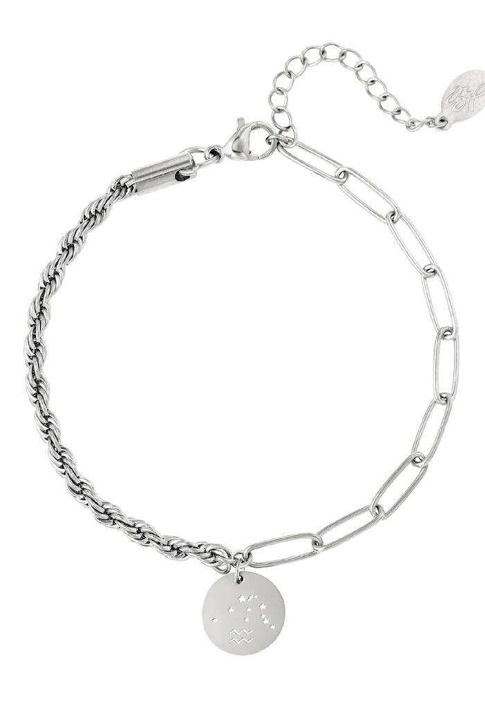 Bracelet zodiac sign Aquarius Silver Stainless Steel Picture2