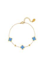 Blauw & Gold / Armband drie klavers Blauw & Gold Stainless Steel Afbeelding2