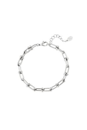 Bracelet linked chain Silver Stainless Steel h5 