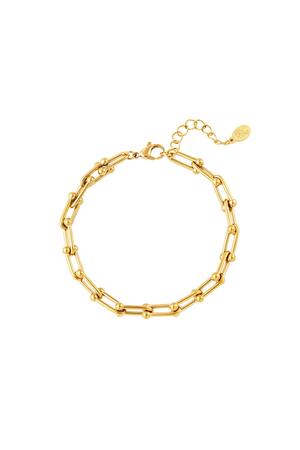 Bracelet linked chain Gold Stainless Steel h5 