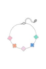 Silver / Bracelet multicolor clovers Silver Stainless Steel Picture2