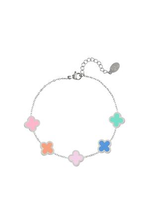 Bracelet multicolor clovers Silver Stainless Steel h5 