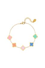Gold / Bracelet multicolor clovers Gold Stainless Steel Picture2