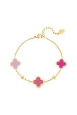 Pink & Gold / Bracelet three clovers Pink & Gold Stainless Steel Picture4