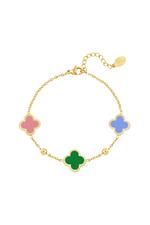 Green & Gold / Bracelet three clovers Green & Gold Stainless Steel Picture5