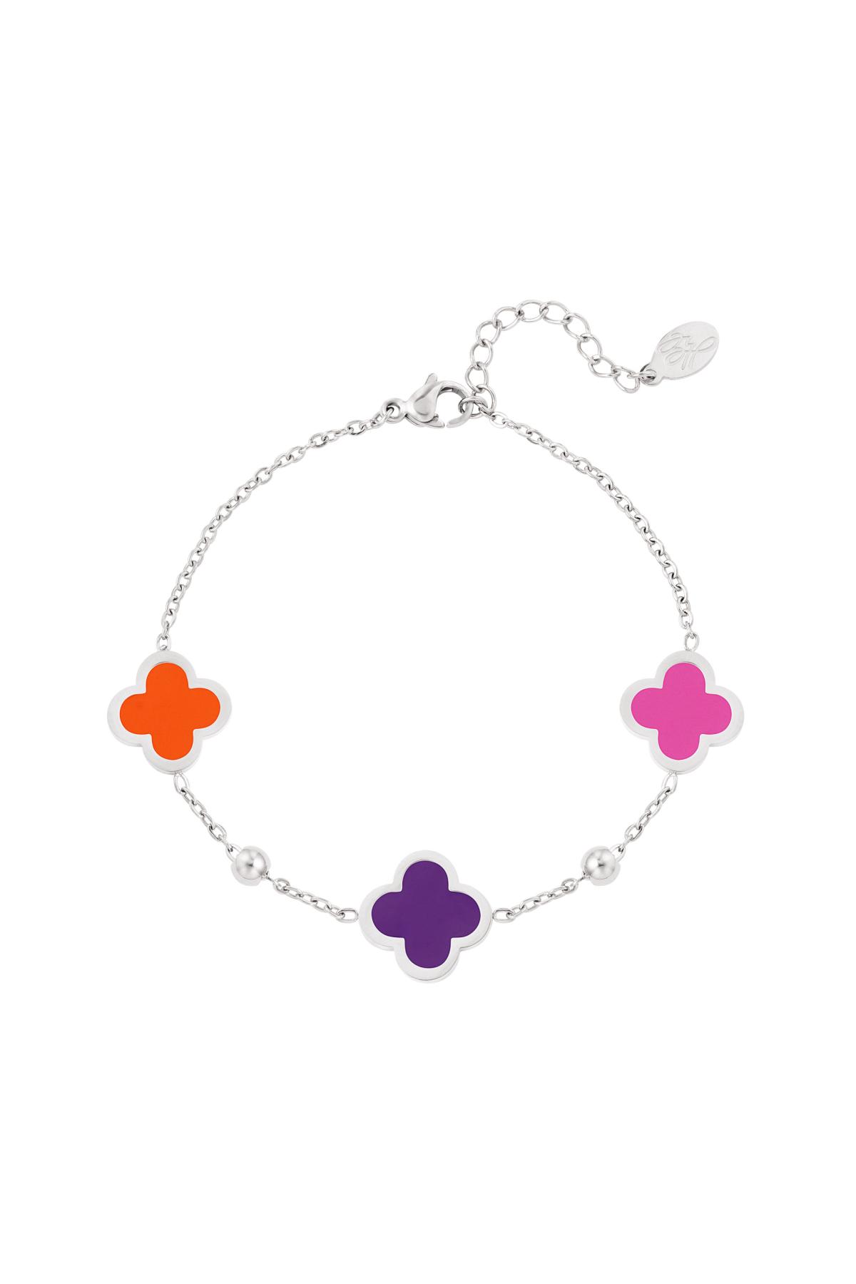 Bracelet three clovers Lilac Stainless Steel