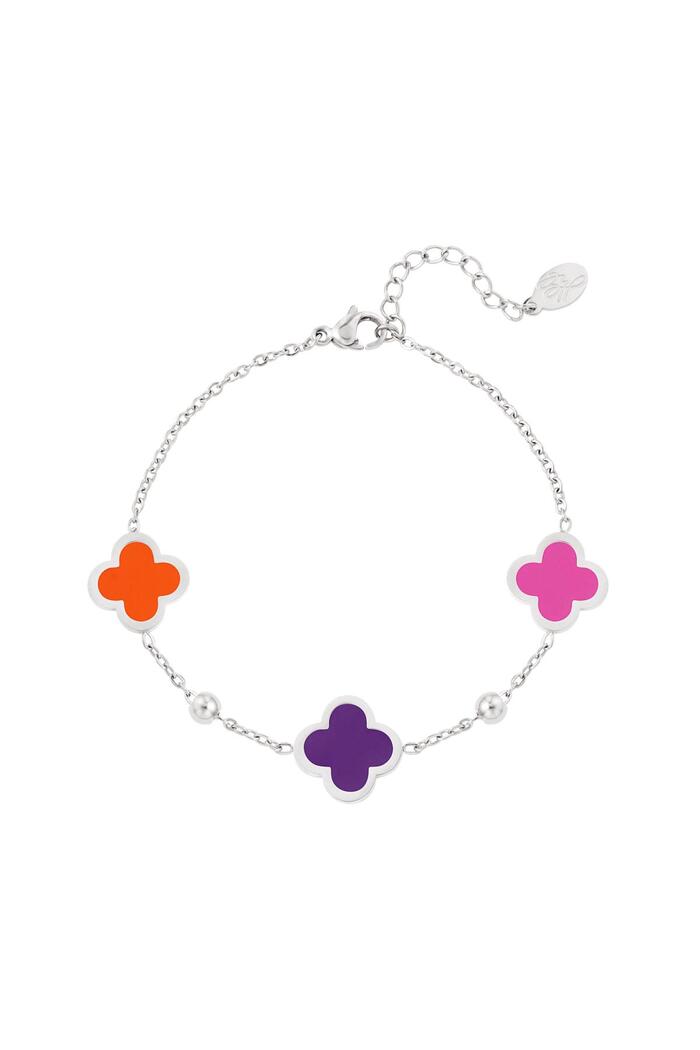 Bracelet three clovers Lilac Stainless Steel 