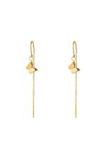 Gold / Butterfly Dangle Earrings Gold Stainless Steel Picture2
