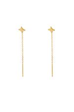 Gold / Stainless Steel Chain Earrings Diamond Gold 