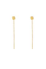 Gold / Stainless Steel Chain Earrings Clover Gold 