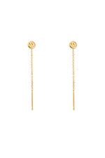 Gold / Stainless Steel Chain Earrings Smiley Gold 