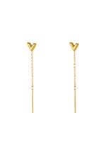 Gold / Stainless Steel Chain Earrings Arrow Gold 