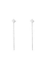 Silver / Stainless Steel Chain Earrings Star Silver 