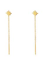 Gold / Stainless Steel Chain Earrings Star Gold Picture2