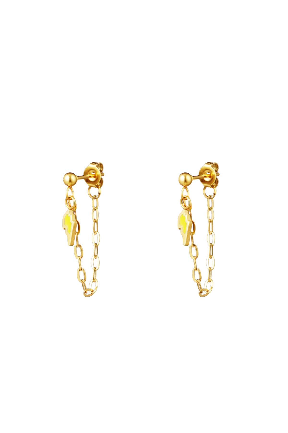 Yellow / Earrings lightning  Yellow Stainless Steel Picture2
