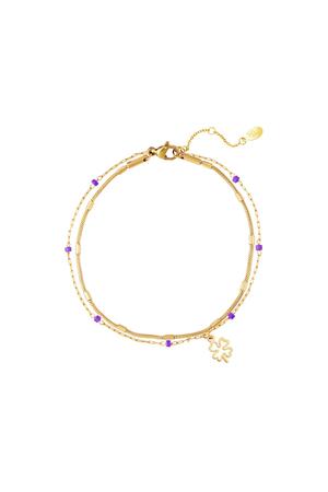 Bracelet porte-bonheur Violet Acier inoxydable h5 