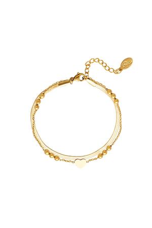 Bracciale a più maglie Gold Stainless Steel h5 