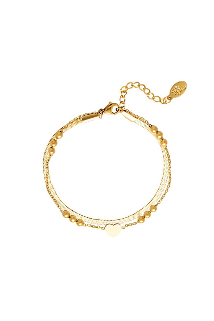 Multi chain bracelet Gold Stainless Steel 
