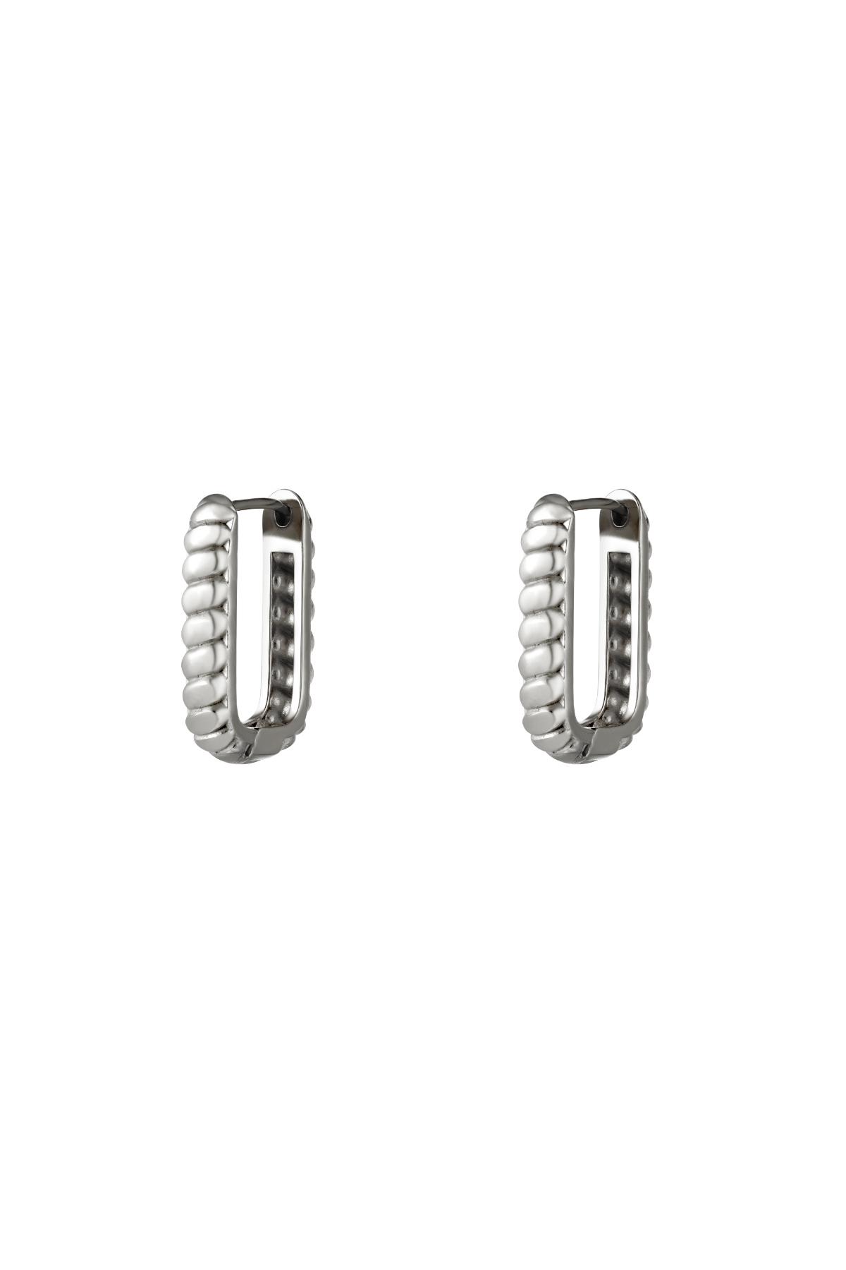 Boucles d'oreilles rectangle petite Argenté Acier inoxydable h5 