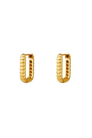 Baquette rectangle earrings small  Gold Stainless Steel h5 