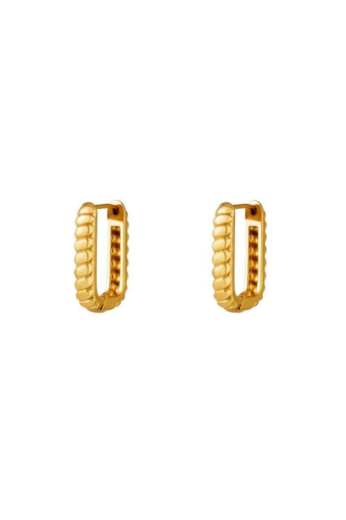 Baquette rectangle earrings small  Gold Stainless Steel 